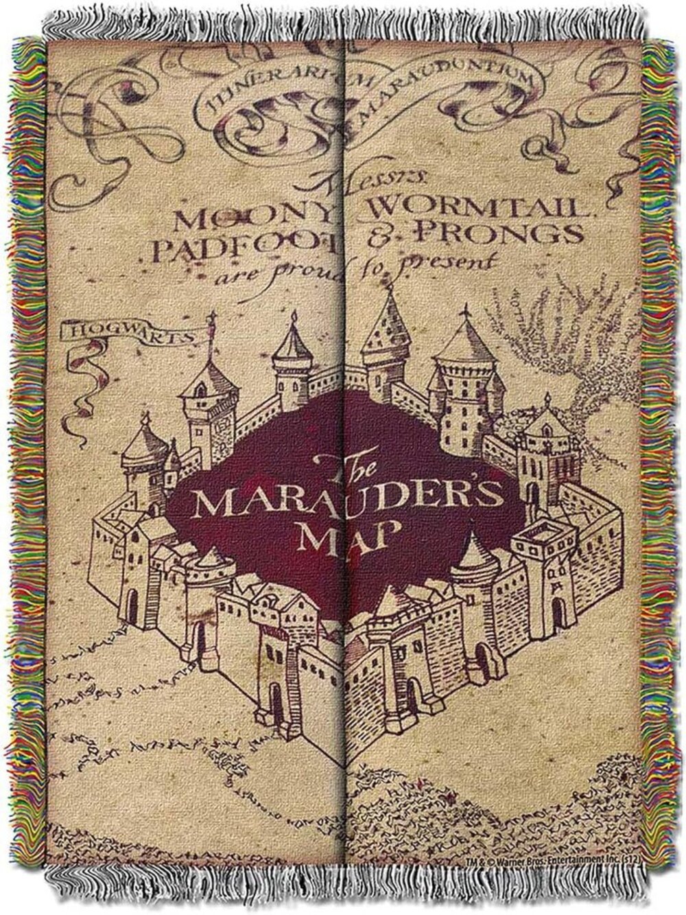 Northwest Harry Potter Marauder's Map Woven Throw 48x60